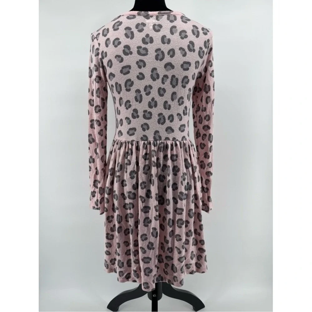 Cat & Jack Pink Leopard Print Long-Sleeve Girls Dress